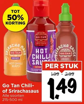 Vomar Voordeelmarkt Go Tan Chili of Srirachasaus aanbieding