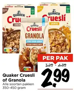 Vomar Voordeelmarkt Quaker Cruesli of Granola aanbieding