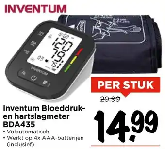 Vomar Voordeelmarkt Inventum Bloeddruk en hartslagmeter BDA435 aanbieding