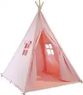 Bol.com Sunny Alba Tipi Tent Pastel Roze - Wigwam Speeltent met ramen - 120x120x160cm - met Kussen kleed aanbieding