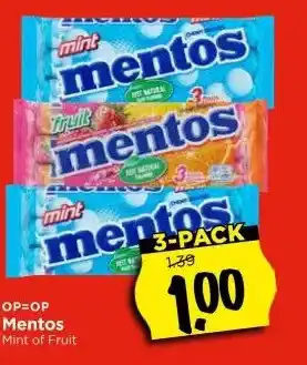 Vomar Voordeelmarkt Mentos Mint of Fruit aanbieding