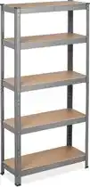 Bol.com Relaxdays stellingkast - 875 kg - metaal - 150 x 75 x 30 cm - 5 etages - garage - grijs aanbieding