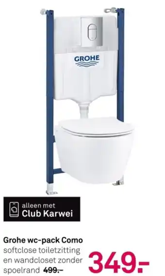 Karwei Grohe wc pack Como aanbieding