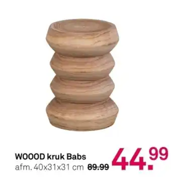 Karwei WOOOD kruk Babs aanbieding