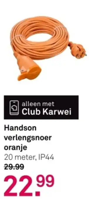 Karwei Handson verlengsnoer oranje aanbieding