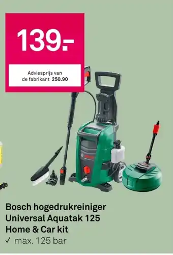 Karwei Bosch hogedrukreiniger Universal Aquatak 125 Home & Car kit aanbieding