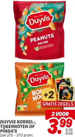 Dekamarkt Duyvis borrel, tijgernoten of pinda's aanbieding