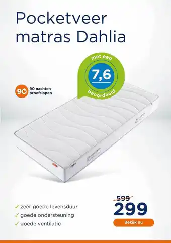 TotaalBED Pocketveer Matras Dahlia aanbieding