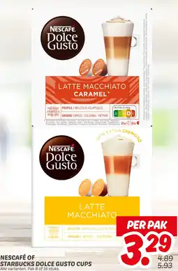 Dekamarkt Nescafé of starbucks dolce gusto cups aanbieding