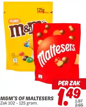 Dekamarkt M&m's of Maltesers aanbieding