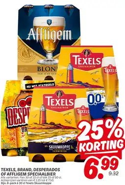 Dekamarkt Texels, brand, desperados of affligem speciaalbier aanbieding