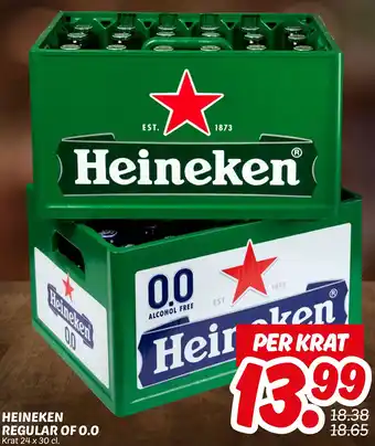 Dekamarkt Heineken regular of 0.0 aanbieding