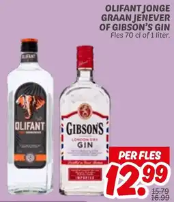 Dekamarkt Olifant jonge graan jenever of gibson's gin aanbieding