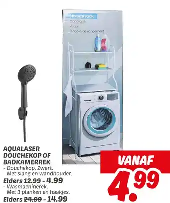 Dekamarkt Aqualaser douchekop of badkamerrek aanbieding