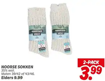 Dekamarkt Noorse sokken aanbieding