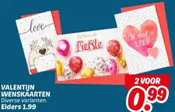 Dekamarkt Valentijn wenskaarten aanbieding