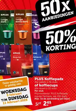 Coop PLUS Koffiepads of koffiecups aanbieding