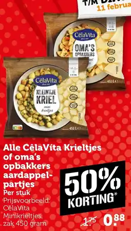 Coop Alle Celavita Krieltjes of oma's opbakkers aardappelpartjes aanbieding