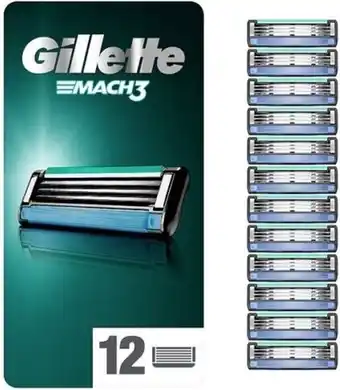 Bol.com Gillette Mach3 - 12 Stuks - Scheermesjes aanbieding