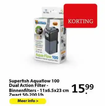 Boerenbond Superfish Aquaflow 100 Dual Action Filter - Binnenfilters - 11x6.5x23 Cm aanbieding