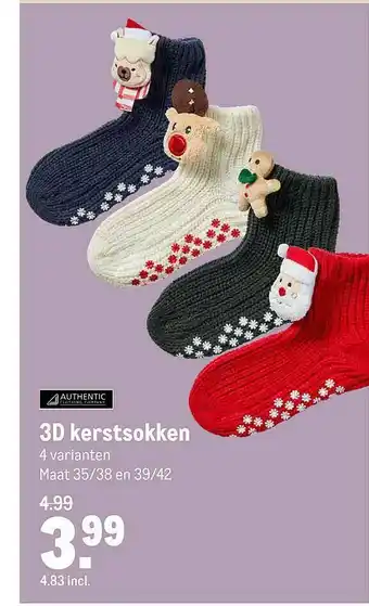 Makro Authentic 3D Kerstsokken aanbieding