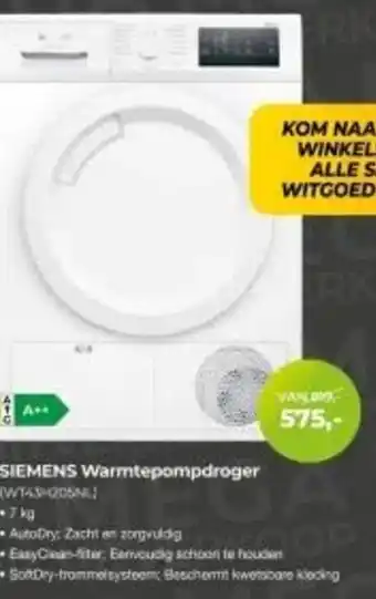 EP Beerepoot Siemens Warmtepompdroger aanbieding