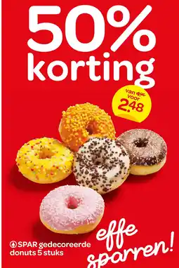 Spar SPAR gedecoreerde donuts 5 stuks aanbieding