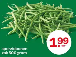 Spar sperziebonen zak 500 gram aanbieding