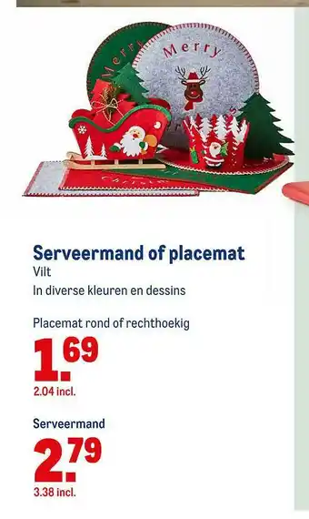 Makro Serveermand Of Placemat aanbieding