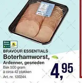 Bidfood Bravour Essentials Boterhamworst, Ardenner, Gesneden aanbieding