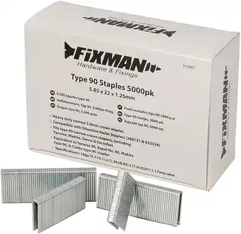 Amazon Fixman 947082 Type 90 nietjes 5000pk 5,80 x 16 x 1,25 mm aanbieding