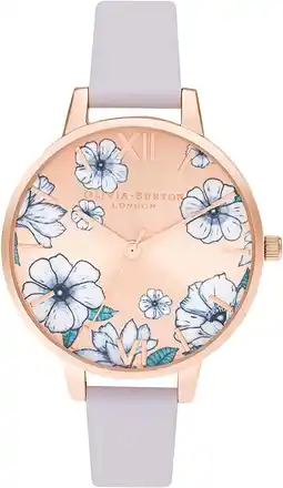 Amazon Olivia Burton Analoog kwartshorloge met paarse leren band voor dames - OB16AN03 aanbieding