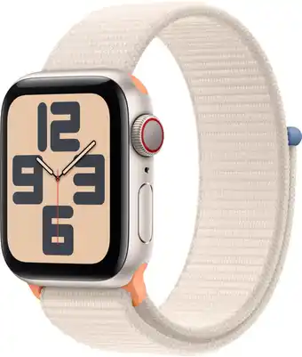 Bol.com Apple Watch SE 2023 - GPS + Cellular - 40mm - Starlight Aluminium Case with Starlight Sport Loop aanbieding