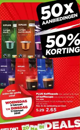 PLUS PLUS Koffiepads of koffiecups aanbieding