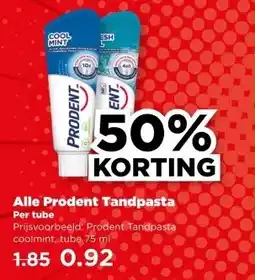 PLUS Alle Prodent Tandpasta aanbieding