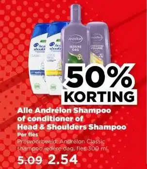 PLUS Alle Andrélon Shampoo of conditioner of Head & Shoulders Shampoo aanbieding