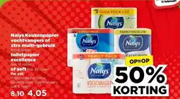 PLUS Nalys Keukenpapier vochtvangers of xtra multi-gebruik, toiletpapier excellence of soft aanbieding