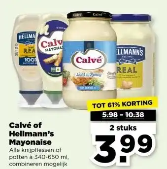 PLUS Calve of Hellmann's Mayonaise aanbieding