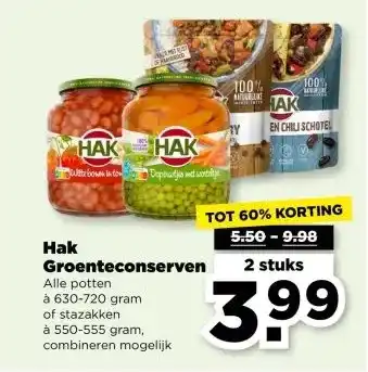 PLUS Hak Groenteconserven aanbieding