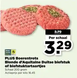 PLUS PLUS Boerentrots Blonde d'Aquitaine Duitse biefstuk of biefstuktartaartjes aanbieding