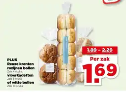 PLUS PLUS Reuze krenten rozijnen bollen, vloerkadetten of witte bollen aanbieding