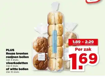 PLUS PLUS Reuze krenten rozijnen bollen, vloerkadetten of witte bollen aanbieding