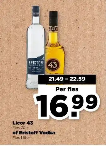 PLUS Licor 43 of Eristoff Vodka aanbieding