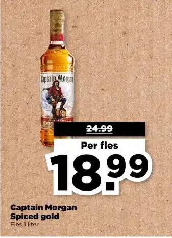 PLUS Captain Morgan Spiced gold aanbieding