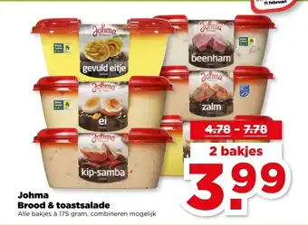 PLUS Johma Brood & toastsalade aanbieding