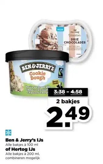 PLUS Ben & Jerry's IJs of Hertog IJs aanbieding