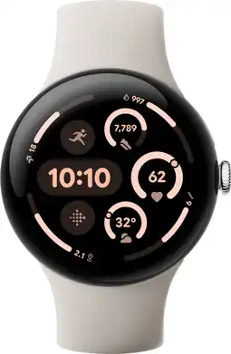 Coolblue Google Pixel Watch 3 Zilver/Crème 45mm aanbieding