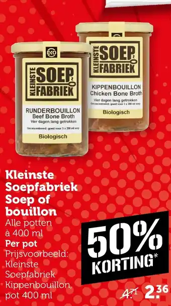 Coop Kleinste Soepfabriek Soep of bouillon aanbieding