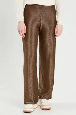 Wehkamp Cache Cache wide leg regular waist broek goud met glitter aanbieding