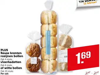 Coop PLUS Reuze krenten rozijnen bollen, vloerkadetten of witte bollen aanbieding